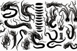 smoke, centipede, alice in chains, grunge, goat horns, sad tattoo idea