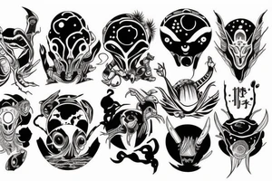 Alien and spaceship tattoo idea