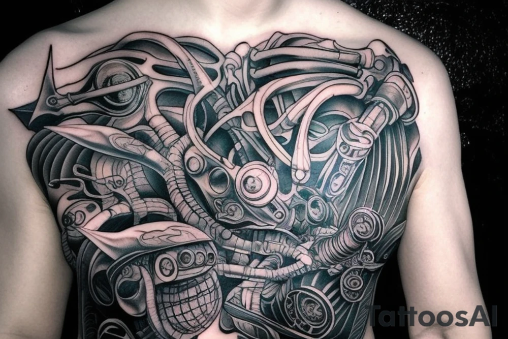 Alien and spaceship tattoo idea