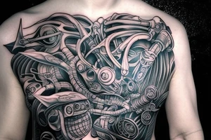 Alien and spaceship tattoo idea