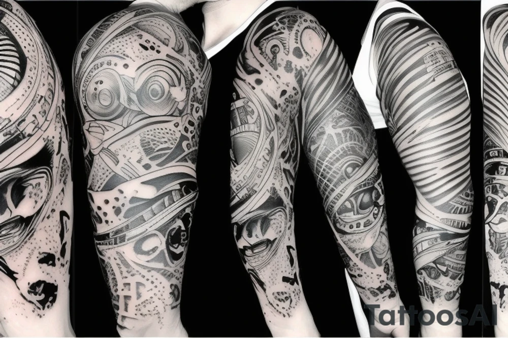 Alien and spaceship tattoo idea