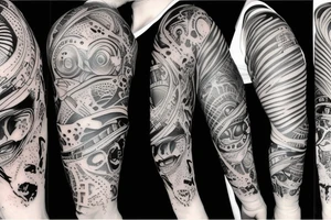 Alien and spaceship tattoo idea