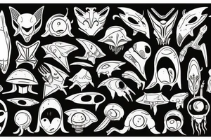 Alien and spaceship tattoo idea