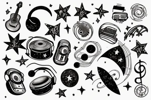Music and the stars tattoo idea