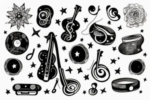 Music and the stars tattoo idea