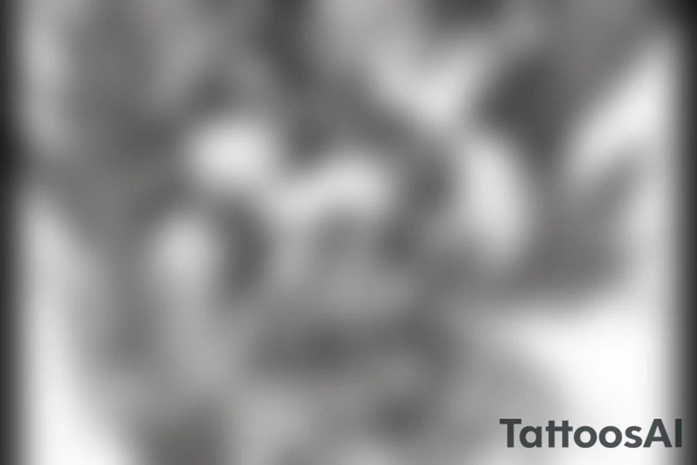fairy with long floating hair, wings like butterfly and curvy body tattoo idea