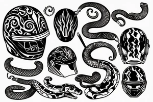 helmet with a snake tattoo idea