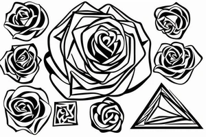 A rose inside a triangle tattoo idea