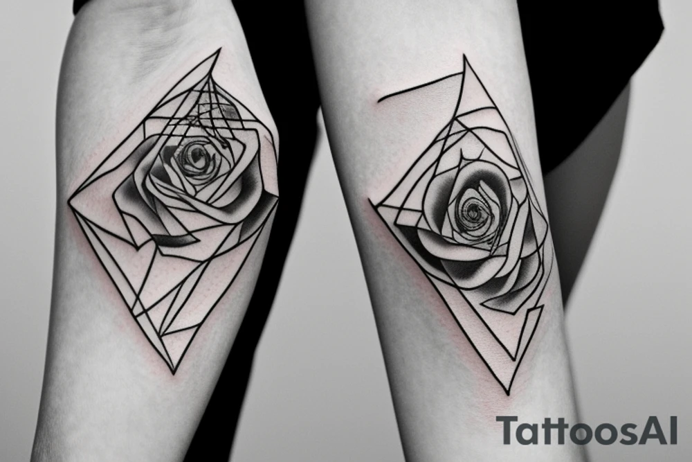 A rose inside a triangle tattoo idea