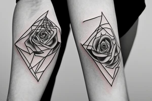A rose inside a triangle tattoo idea