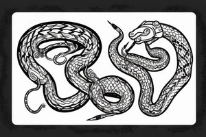 viking helmet with a snake tattoo idea