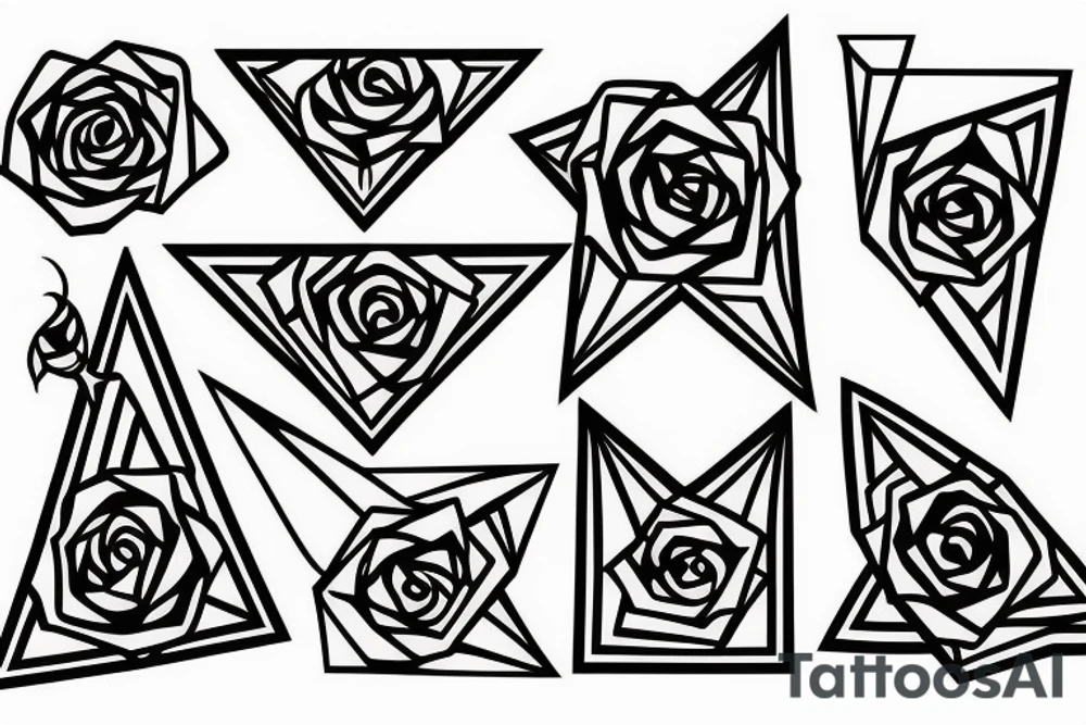 A rose inside a triangle tattoo idea