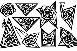 A rose inside a triangle tattoo idea