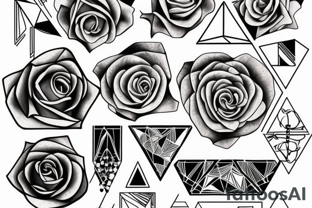 A rose inside a triangle tattoo idea