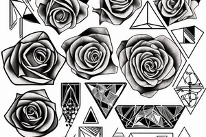 A rose inside a triangle tattoo idea