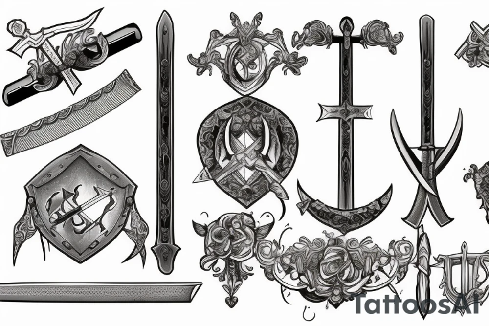 medieval sword tattoo idea