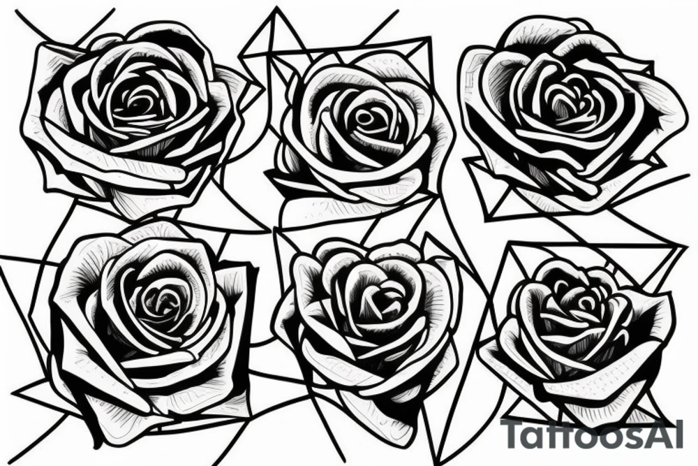 A rose inside a triangle tattoo idea