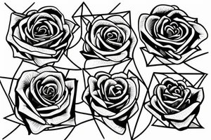 A rose inside a triangle tattoo idea
