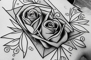A rose inside a triangle tattoo idea