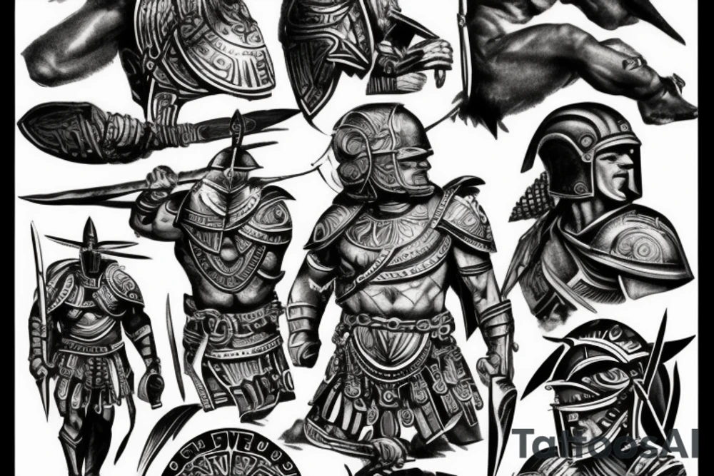 spartan warrior tattoo idea