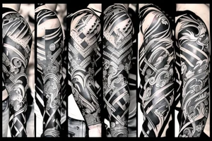 3 warriors fighting tattoo idea
