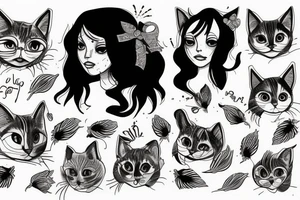 Fabiena, cat, girl tattoo idea