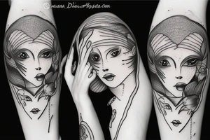 Fabiena, cat, girl tattoo idea