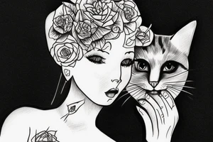 Fabiena, cat, girl tattoo idea