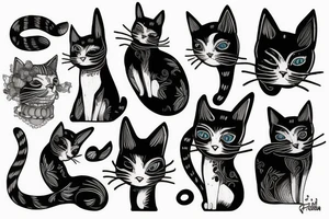 Fabiena, cat, girl tattoo idea