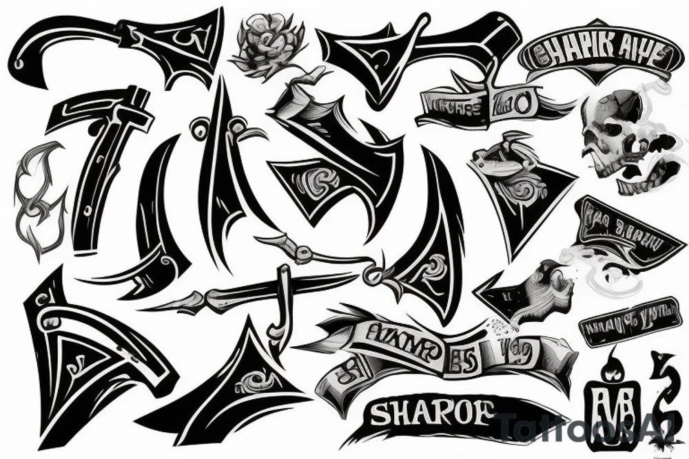 sharping axe tattoo idea