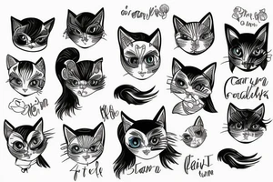 Fabiena, cat, girl tattoo idea