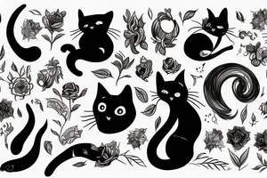 Fabiena, cat, girl tattoo idea