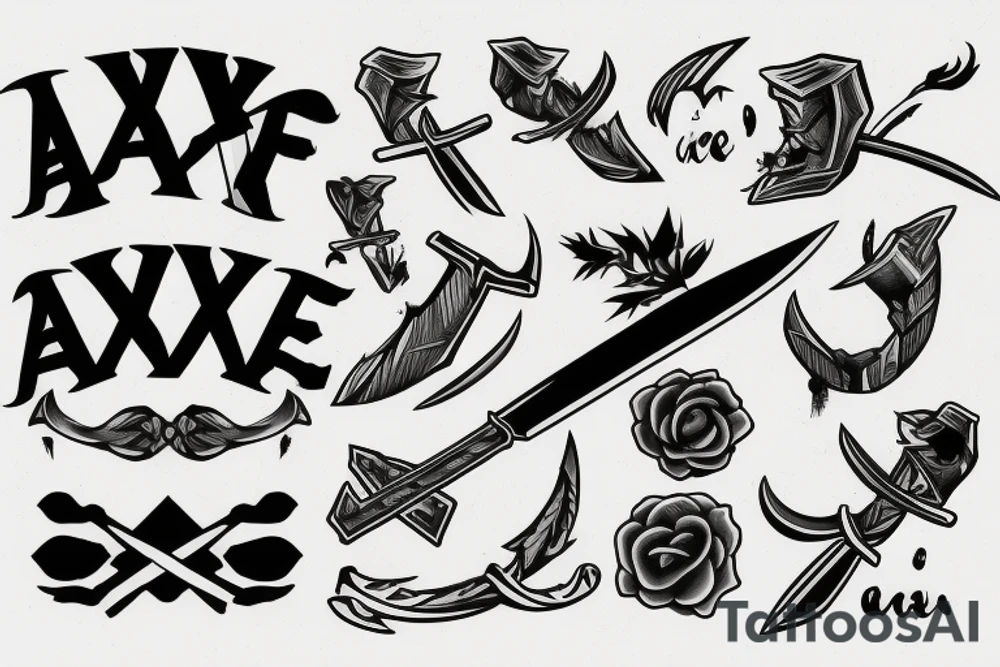 sharp axe tattoo idea