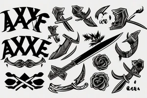 sharp axe tattoo idea