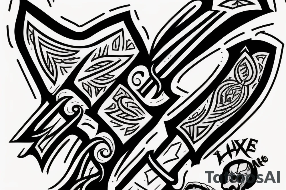 sharp axe tattoo idea