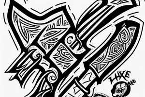 sharp axe tattoo idea