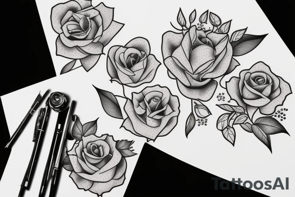 Flower and lemons tattoo idea