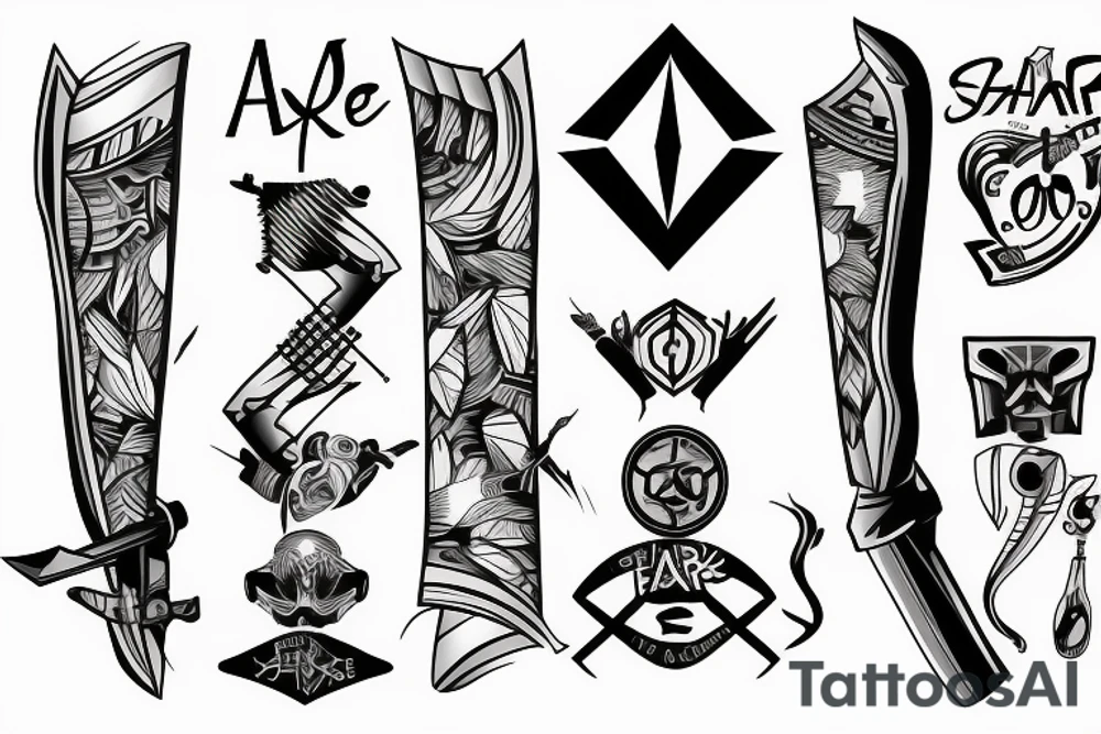 sharp axe tattoo idea