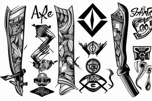 sharp axe tattoo idea