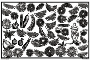 Oranges and lemons postage stamps tattoo idea