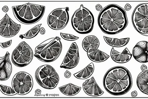 Oranges and lemons postage stamps tattoo idea