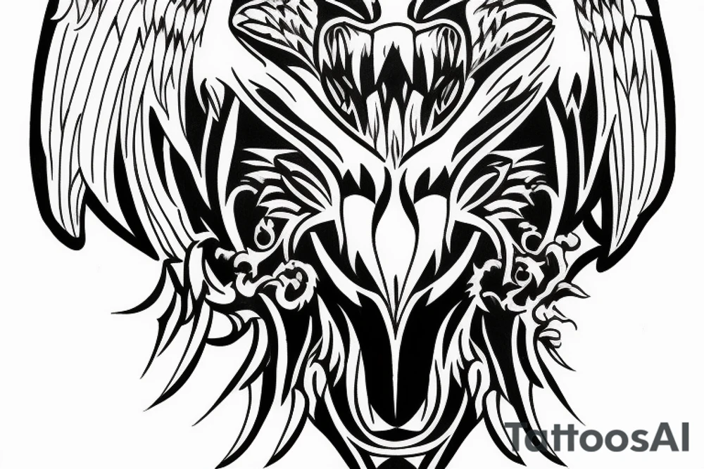 eagle sharping axe tattoo idea