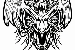 eagle sharping axe tattoo idea
