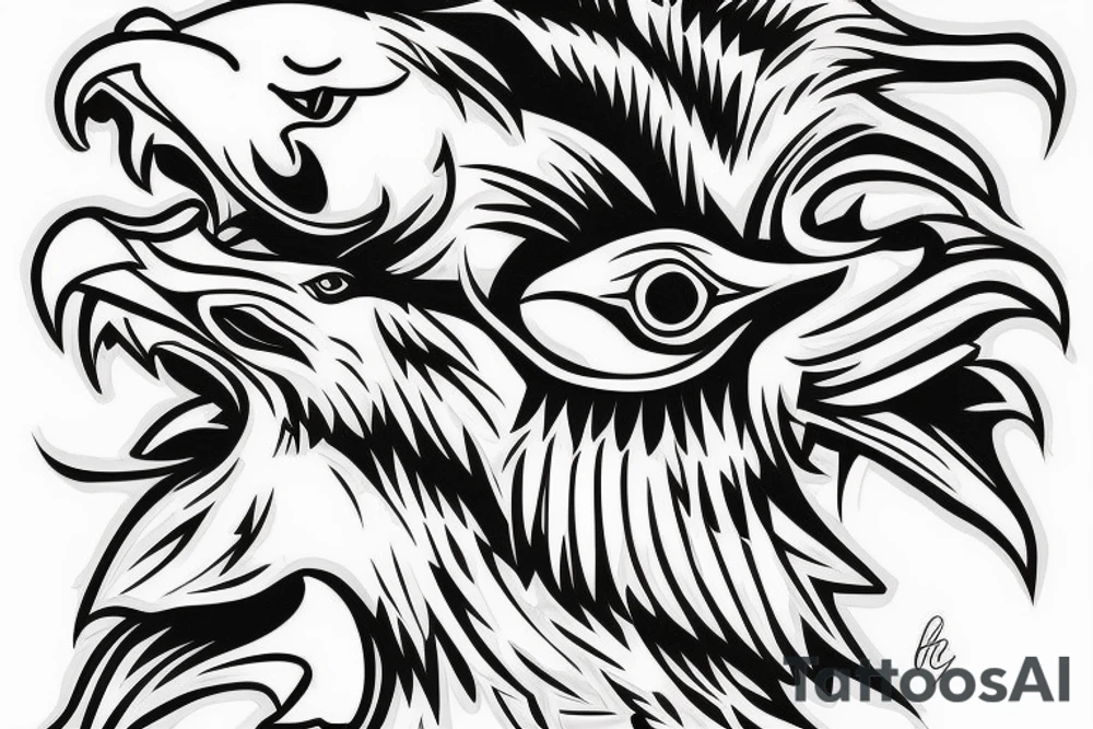 eagle sharping axe tattoo idea