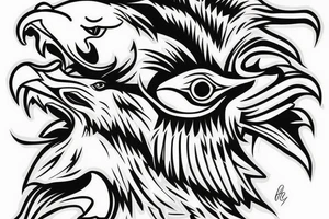 eagle sharping axe tattoo idea