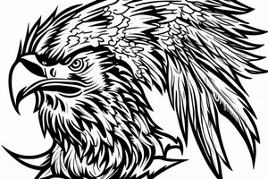 eagle sharpening axe tattoo idea