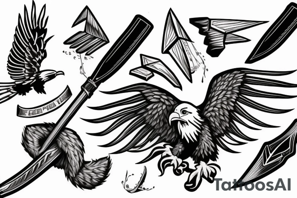 eagle sharpening axe tattoo idea
