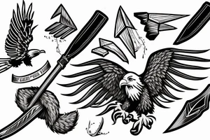 eagle sharpening axe tattoo idea