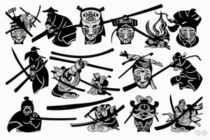 Samurai with sword and respect tattoo idea