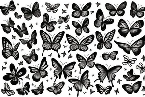 butterflies and stars tattoo idea